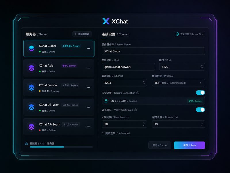xchat 黑色主题多网络管理面板界面美化展示